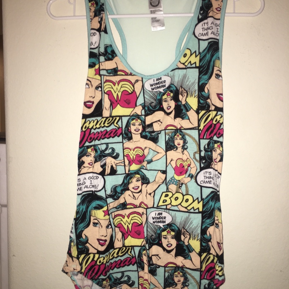 Turquoise Mesh Wonder Woman Tanktop